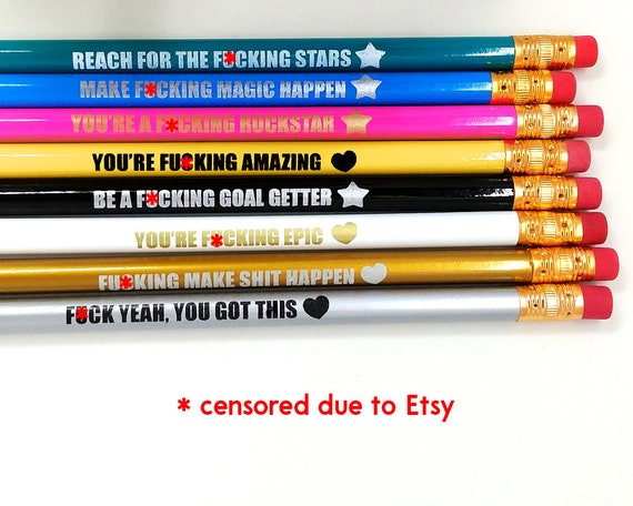 mature - Holiday Gift - Coworker Gift - Best Friend Christmas Gift - Motivational Pencils - Curse word Pencils - Gift for Best Friend