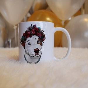 Dog Lover Gift Christmas Gift under 25 Pit Bull Ceramic Coffee Mug image 2