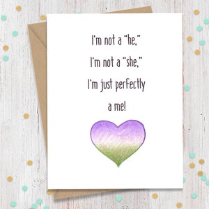 Carte de fierté non binaire, Sortie du placard, coming out, LGBTQ, Carte de voeux, Fierté, Trans Pride, FourLetterWordCards