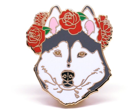 Gray Husky Enamel Pin - Valentines Day Gift For Her - Galentines Day Gift