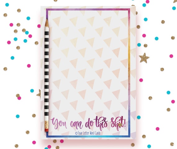 Mature Notepad, You can do This, Inspirational Notepad, Stationery Pad, Notepad for Business, To Do List, Grocery List, Planner Notepad
