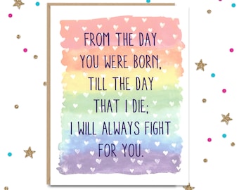 LGBTQ Support Card, Card for Son, Card for Daughter, Card for Sister, Card for Brother, Support Card, Gay Greeting Card, Gay Support Card