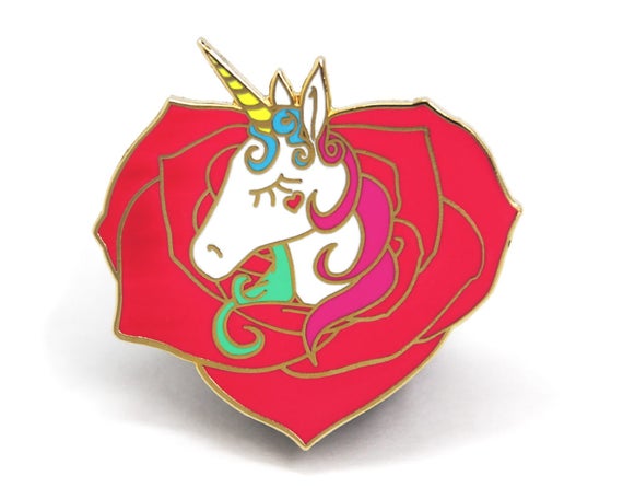 Unicorn Heart, Unicorn Enamel Pin, Hard Enamel Pin, Valentines Day Gift, Valentines Day, Heart Lapel Pin, Rainbow Unicorn, Birthday Gift