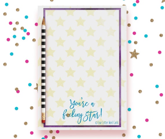 Mature, Star Stationery, Star Notepad, Star To Do List, Inspirational Notepad, Business Stationery, Colorful Notepad, Colorful Stationery