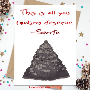 Funny Christmas Card, Holiday Card, Christmas Card, Card from Santa, Card for Son, Card for Daughter, Funny Greeting Card