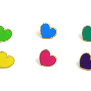 Neon Hearts Heart Enamel Pins Valentines Day Gift for Her Galentines Day Gift Mini Heart Pins image 3