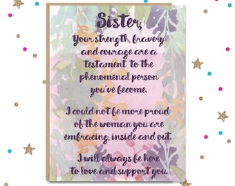 Transgender Sister Card: Coming Out Support