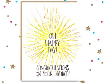 Divorce Card, Funny Greeting Card, Newly Divorced, Congratulations card, Handmade Greeting, Sorry Cards, Celebration,  FourLetterWordCards