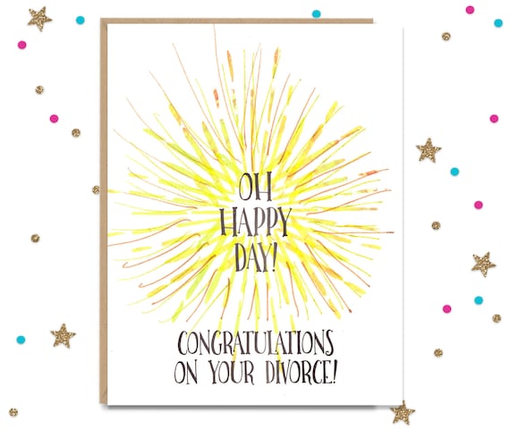 Divorce Card, Funny Greeting Card, Newly Divorced, Congratulations card, Handmade Greeting, Sorry Cards, Celebration,  FourLetterWordCards