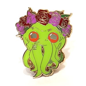 Cthulhu Enamel Pin - Valentine&#39;s Day Gift -  Horror Enamel Pin - Gift for Horror Lover -  Halloween Enamel Pin