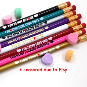 Mature Naughty Pencils Valentines Day Gift Funny Pencils Set Stationery Pencils Gift for Him image 6