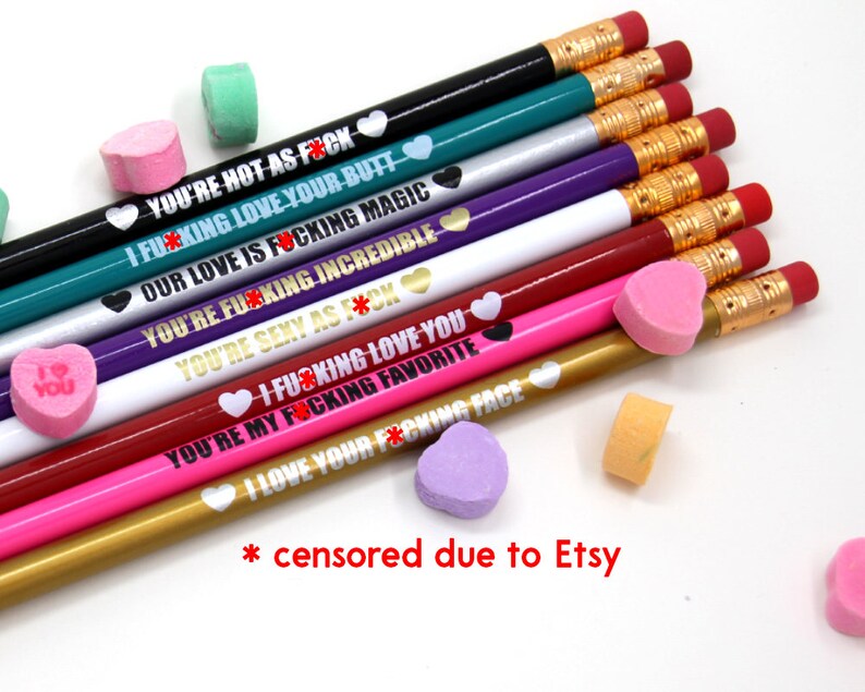 Mature Naughty Pencils Valentines Day Gift Funny Pencils Set Stationery Pencils Gift for Him image 6