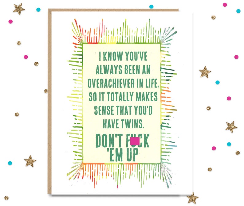 Mature Card For Twins Baby Shower Card Card For New Mom Etsy Mature Card For Twins Baby Shower Card Card For New Mom Etsy