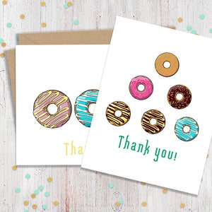 Set of 5 Donut Thank You Cards, Doughnut Cards, Greeting Cards, Funny Cards, Blank Cards, Cards for Friend, Card Set, FourLetterWordCards image 2