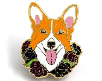 Corgi Enamel Pin, Dog Enamel Pins, Corgi Lover Gift, Welsh Corgi, Dog Hard Enamel Pin, Gift for Dog Lover, Gift for Corgi Lover, Welsh Corgi