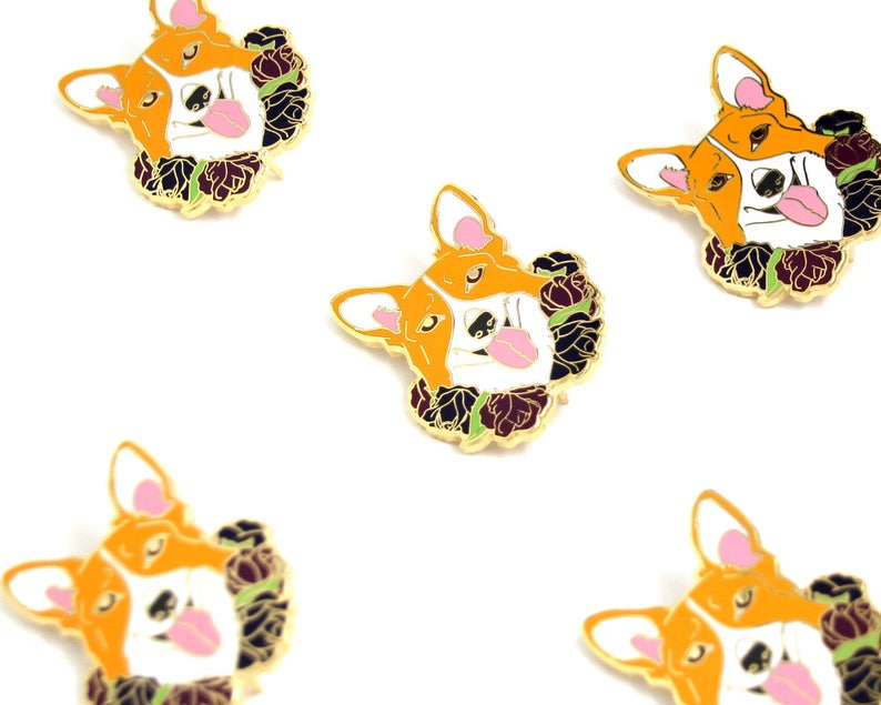 Corgi Enamel Pin, Dog Enamel Pins, Corgi Lover Gift, Welsh Corgi, Dog Hard Enamel Pin, Gift for Dog Lover, Gift for Corgi Lover, Welsh Corgi image 2