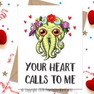 Cthulhu Valentines day card Card for Cthulhu fan image 2