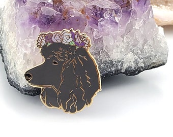 Black Standard Poodle Enamel Pin -  Dog Lover Gift - Poodle Mom Gift- Dog Jewelry