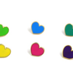 Neon Hearts Heart Enamel Pins Valentines Day Gift for Her Galentines Day Gift Mini Heart Pins image 4