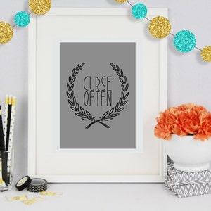11 x 14Curse Often, Funny Poster Art, Fun Wall Art, Poster Wall Art, Poster Print, Typography Print, Typography Art, Fun Wedding Gift, Funny