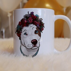 Dog Lover Gift Christmas Gift under 25 Pit Bull Ceramic Coffee Mug image 1