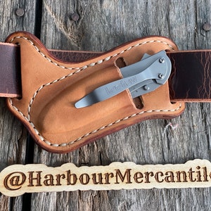 Gaine de poireau Kershaw en cuir gaine de couteau de poche gaine cadeau pour papa cadeau pour lui fabriqué aux Etats-Unis