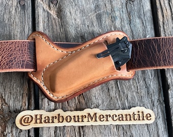 Kershaw Brawler slida läder fällknivsslida fickknivsslida present till pappa present till honom tillverkad i USA