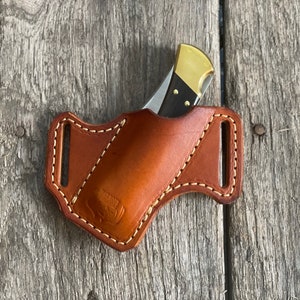 Etui pour couteau de poche Buck 110, grand étui en cuir pour couteau de poche, cadeau pour papa fabriqué aux États-Unis