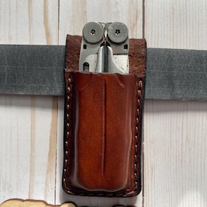 Etui Leatherman, étui pour couteau pliant en cuir, étui ouvert, cadeau pour papa, cadeau pour lui fabriqué aux États-Unis