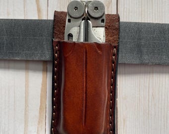 Etui Leatherman, étui pour couteau pliant en cuir, étui ouvert, cadeau pour papa, cadeau pour lui fabriqué aux États-Unis