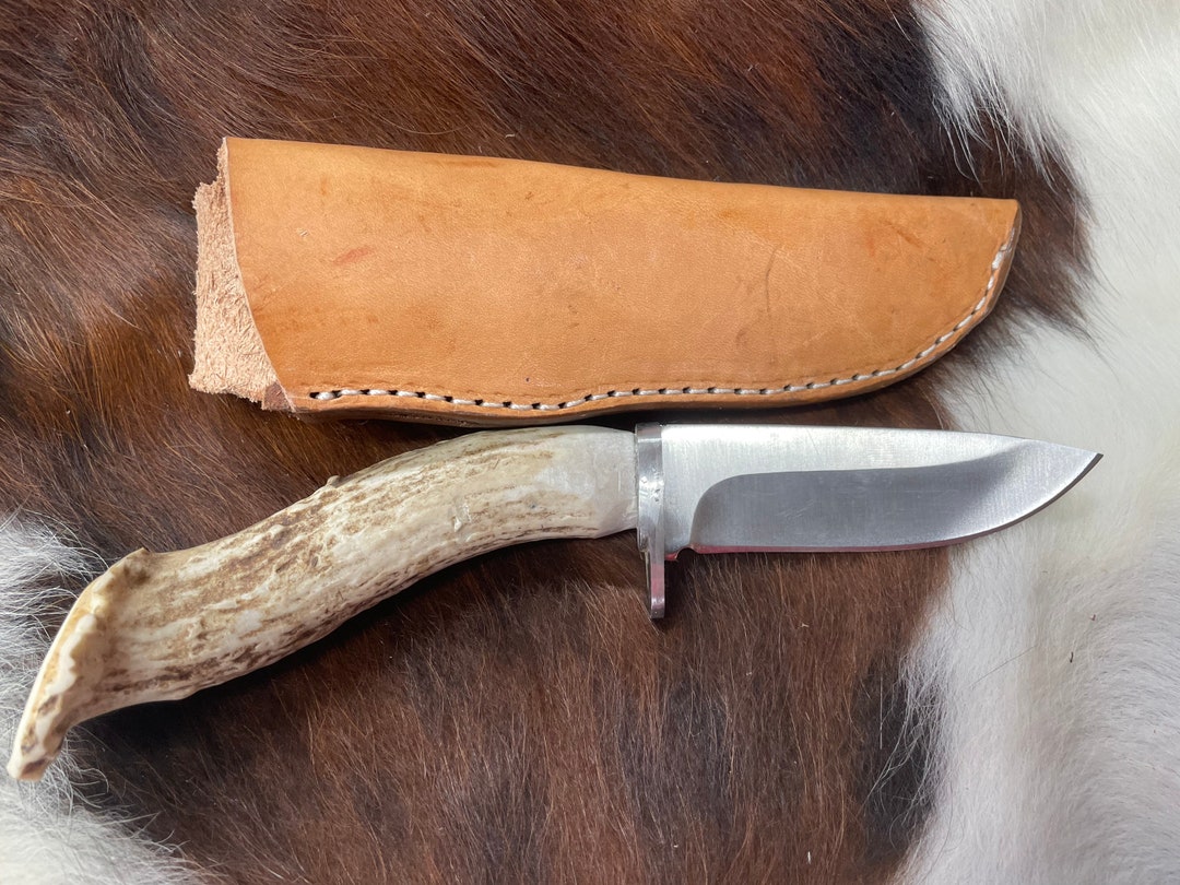 Handmade Knife Skinner Whitetail Deer Antler Knife Hunting Knife