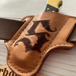 Etui personnalisé pour couteaux de poche Etui en cuir pour couteaux pliant, cadeau pour papa fabriqué aux États-Unis