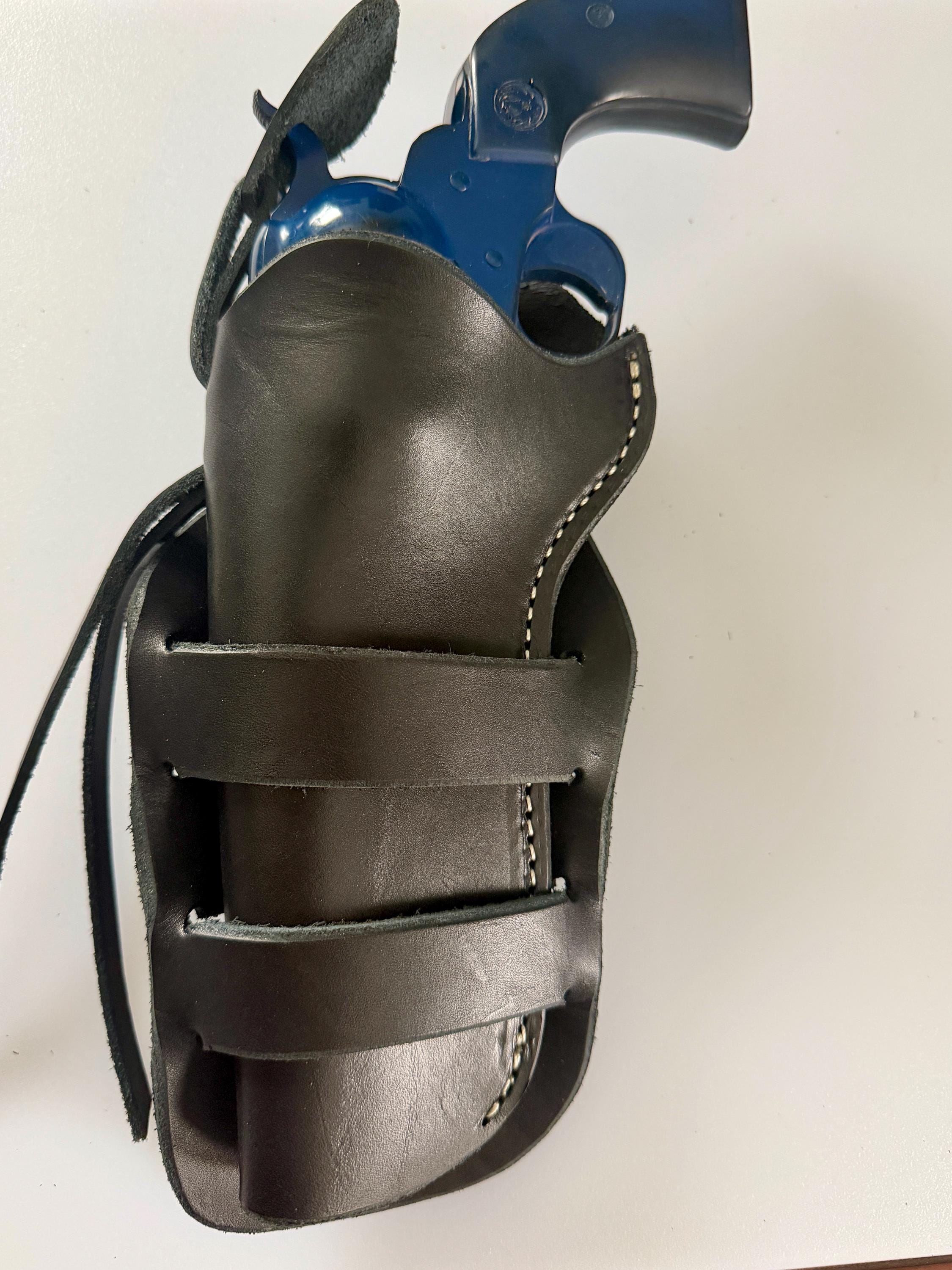 Shining Leathers Outlaw Cartridge Belt – Cowboy Billy The Kid Style With Mexican Double Loop Holster