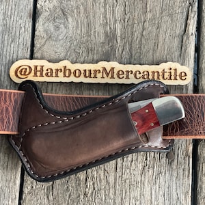 Étui XX Large Hunter étui en cuir étui pour couteaux pliant étui horizontal cadeau pour papa cadeau pour lui fabriqué aux États-Unis couteau/outil non inclus