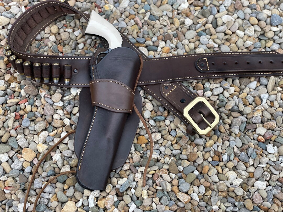 Custom Single Holster Gun Belt Western Belt Cartridge Belt Cowboy Rig