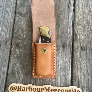 Étui de luxe en cuir pour couteaux pliant Buck 112, étui pour couteaux de poche fermé, cadeau pour papa fabriqué aux États-Unis