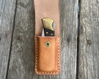 Deluxe Buck 112 sheath Leather Folding knife sheath closed top sheath pocket knife sheath gift for dad gift for him made in USA