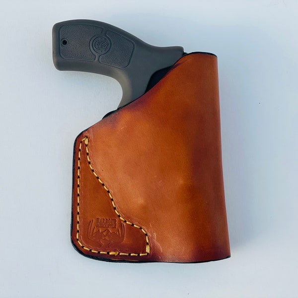 USA MADE Snub nose Handmade leather pocket holster