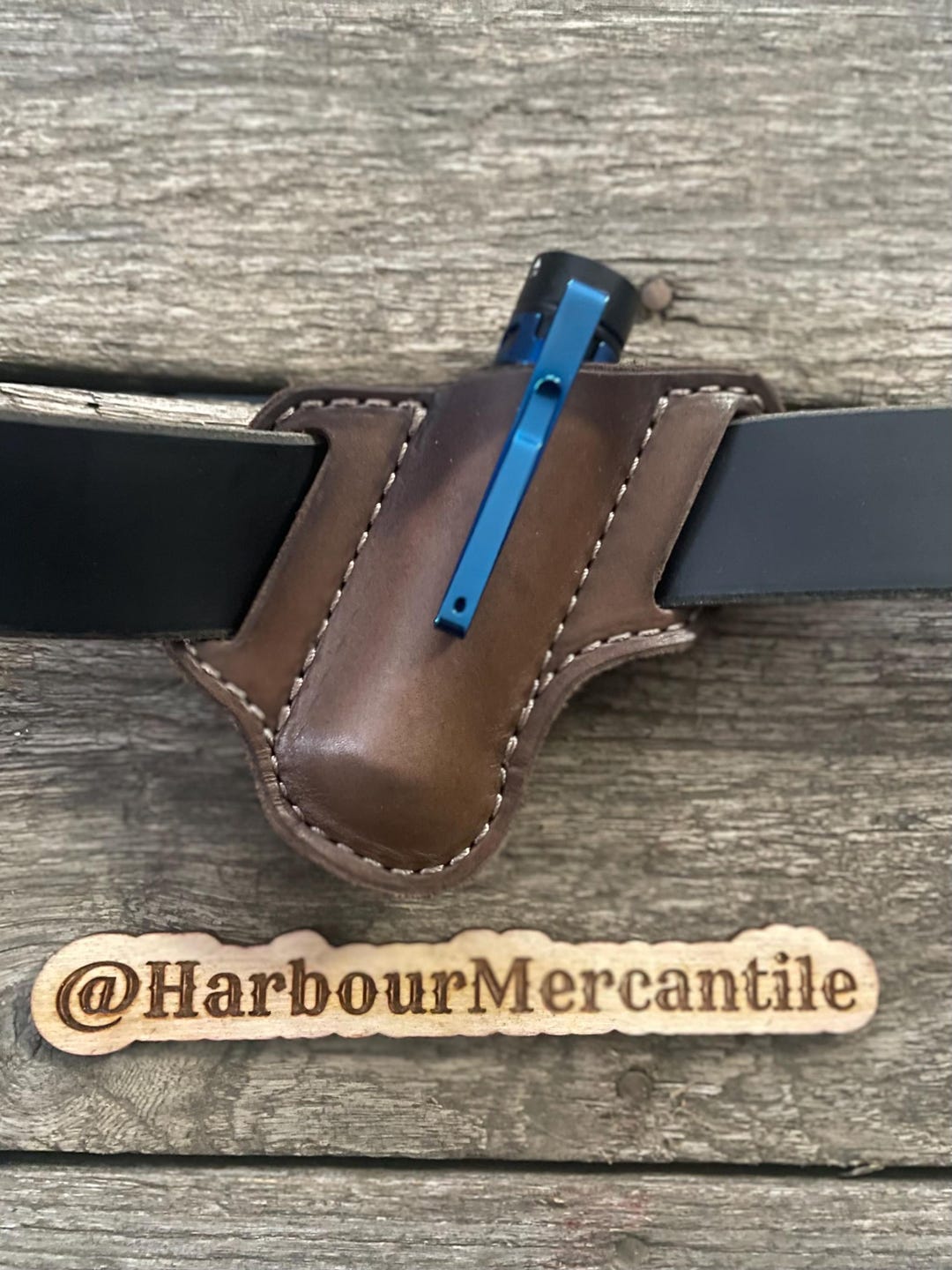 1” Diameter Flashlight Sheath Leather Flashlight Case Gift for Dad Gift ...