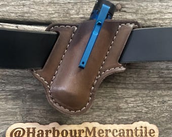 1” diameter Flashlight sheath Leather flashlight case gift for dad gift for him made in USA