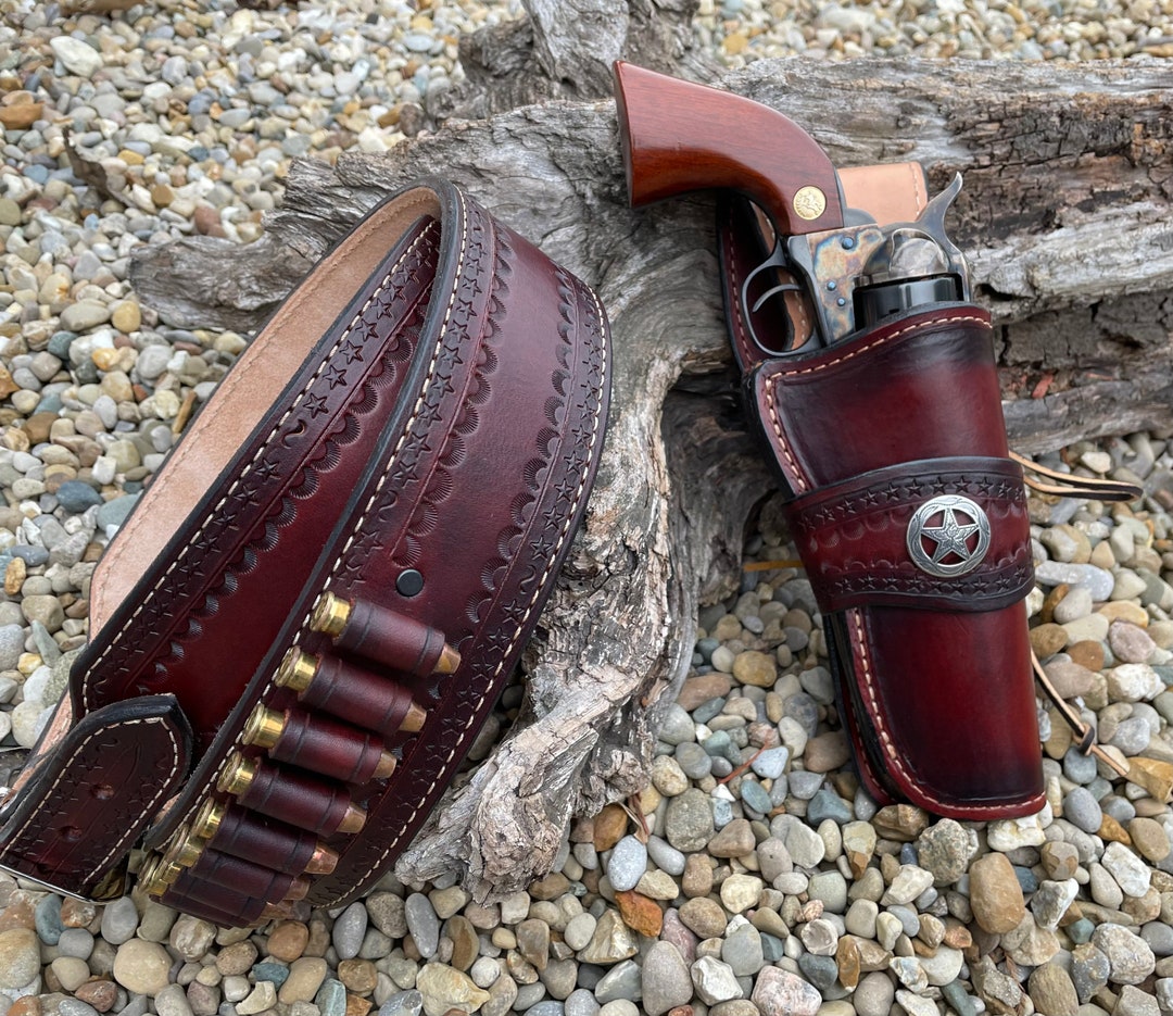The Lawman Leather Lined USA Handmade Leather Cowboy Gun Belt Cowboy