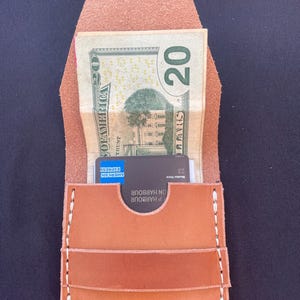 Porte-cartes en cuir avec poche frontale, cadeau pour papa, cadeau pour lui, cadeau pour elle, porte-monnaie bar, portefeuille discret, fabriqué aux États-Unis
