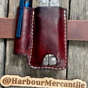 Gaine Leatherman gaine de couteau pliante en cuir gaine horizontale gaine de couteau de poche cadeau pour papa cadeau pour lui fabriqué aux Etats-Unis