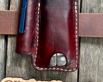 Leatherman sheath Leather Folding knife sheath horizontal sheath pocket knife sheath gift for dad gift for him made in USA