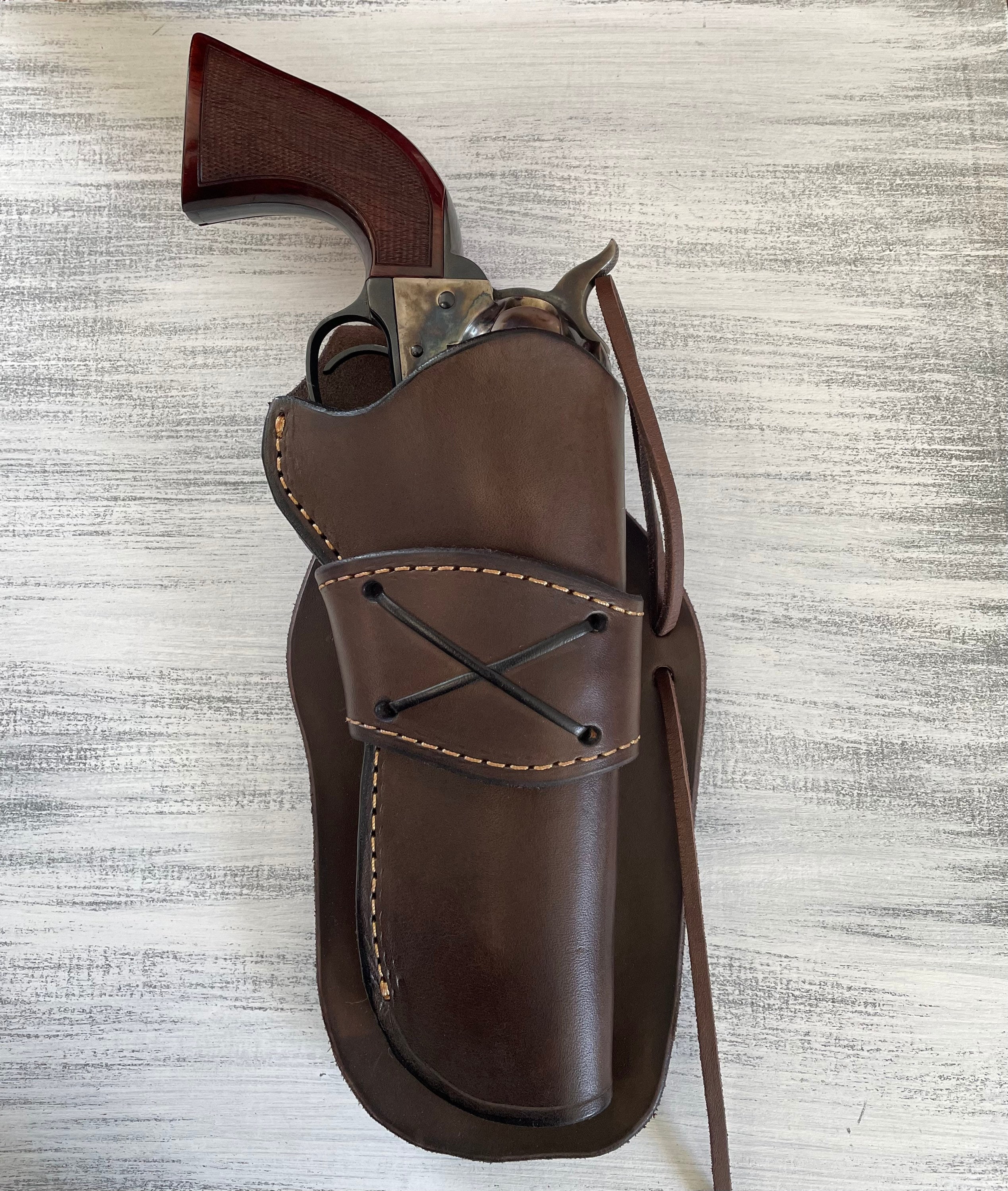 Western Leather Drop Holster Fits Colt 45 SAA Ruger Vaquero Heritage Rough  Rider Uberti Pietta Traditions EMF 1873 