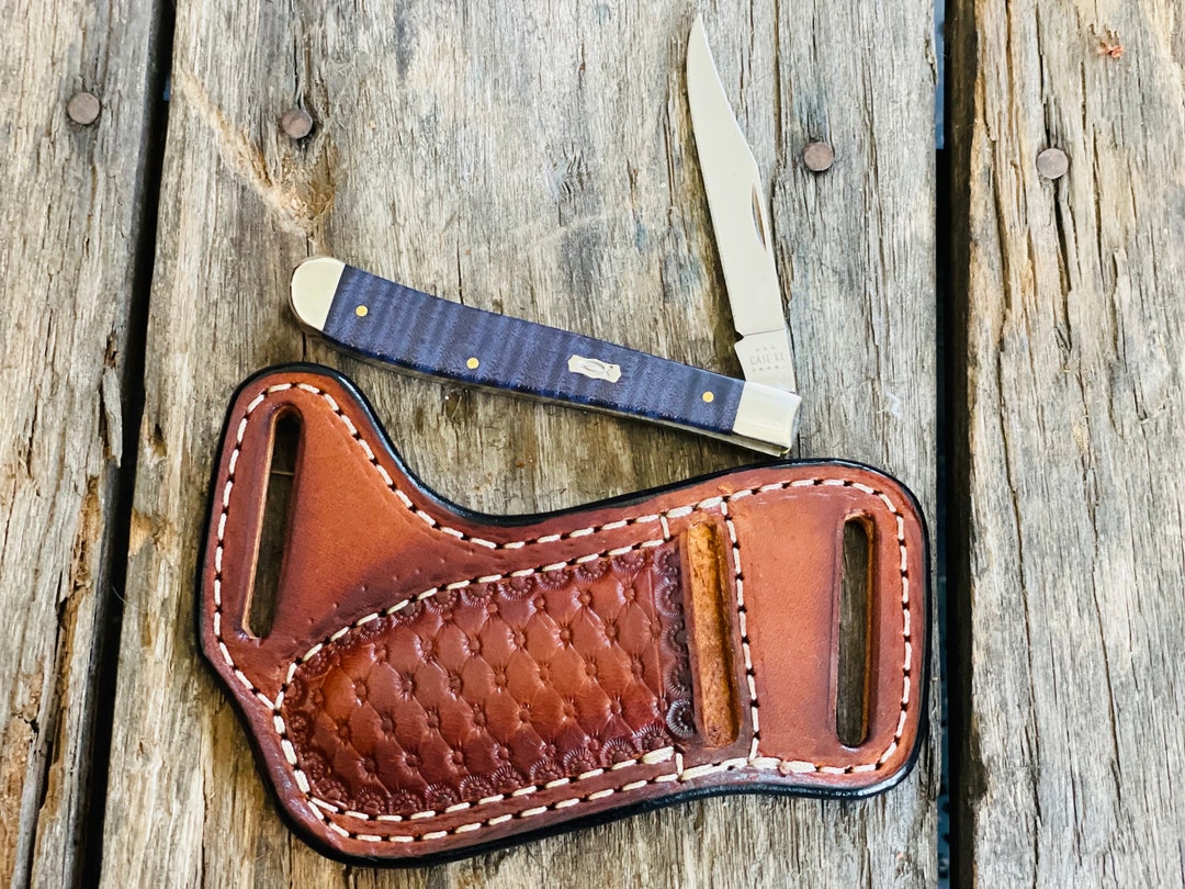 Case XX Slimline Trapper Sheath Leather Folding Knife Sheath Pocket