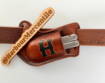 Etui Leatherman personnalisé, étui multi-outils en cuir, étui horizontal, étui Gerber, cadeau pour papa, cadeau pour lui fabriqué aux États-Unis