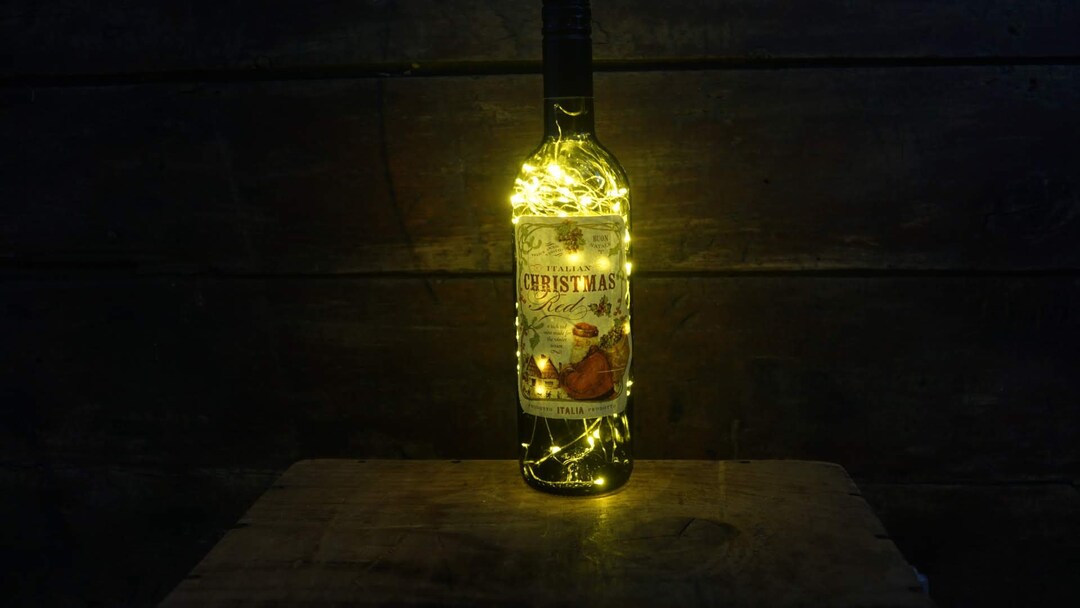 Italian Christmas Red Wine Liquor Light Etsy