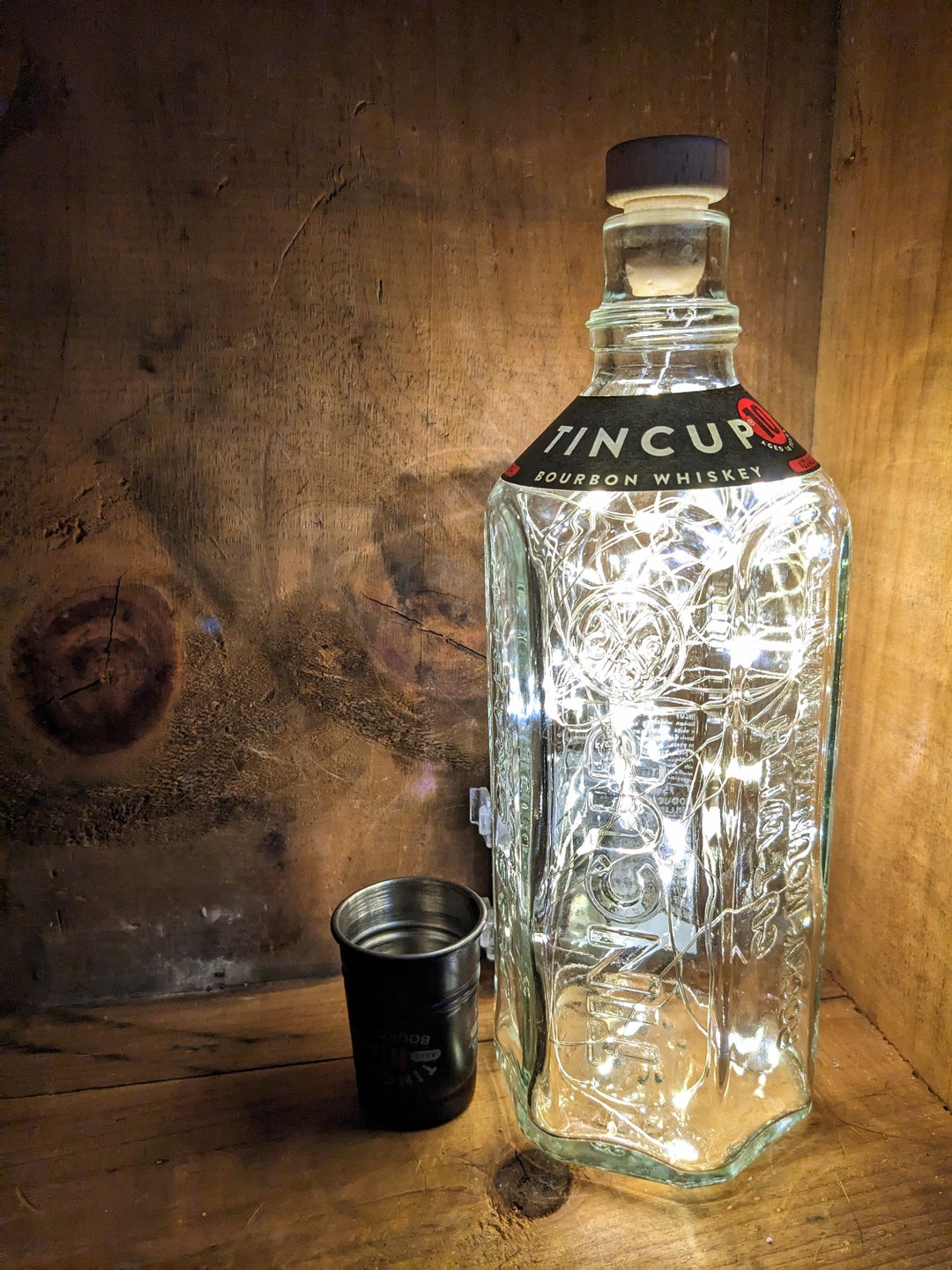 Tin Cup Bourbon Whiskey Liquor Light Etsy
