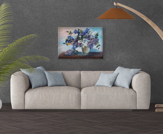 Dekoracje Z Akrylu Kwiat Kwiaty Lilie Pejzaż Płótno Rysunek Sztuka Wiosna